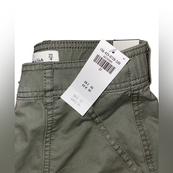 Abercrombie Relaxed Utility Pants. Size 27 Regular. Green. Worn 4x - Picture 2 of 6